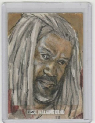 TOPPS WALKING DEAD SEASON 8 EZEKIEL SKETCH CARD BY ARTIST JAMES DICKSON  1/1! - Image 1 of 2