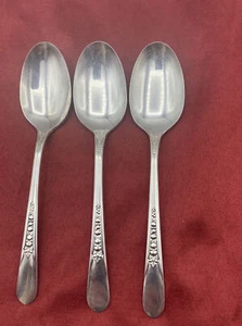 Wm Rogers Mfg  PRISCILLA Lady Ann Silverplate Teaspoons Set Of 3 Vintage - Picture 1 of 6