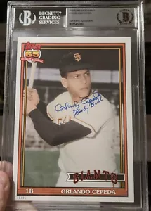 Orlando Cepeda signiert 2016 Topps 5 x 7 Karte HOF Beckett gekapselt - Bild 1 von 3