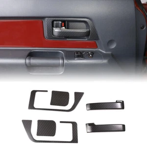 Stainless Carbon Inner Door Handle Bowl Cover Trim For Toyota FJ Cruiser 07-2021 - Picture 1 of 12