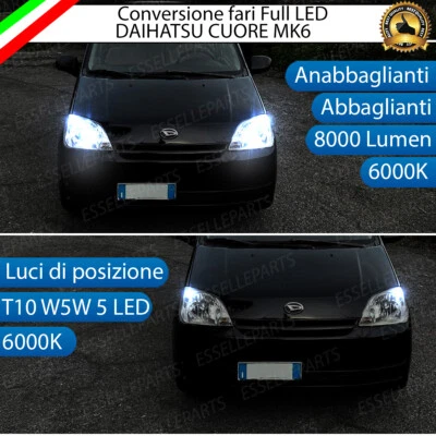 KIT LED DAIHATSU CUORE MK6 CONVERSIONE ANABBAGLIANTI ABBAGLIANTI POSIZIONE - Immagine 1 di 4