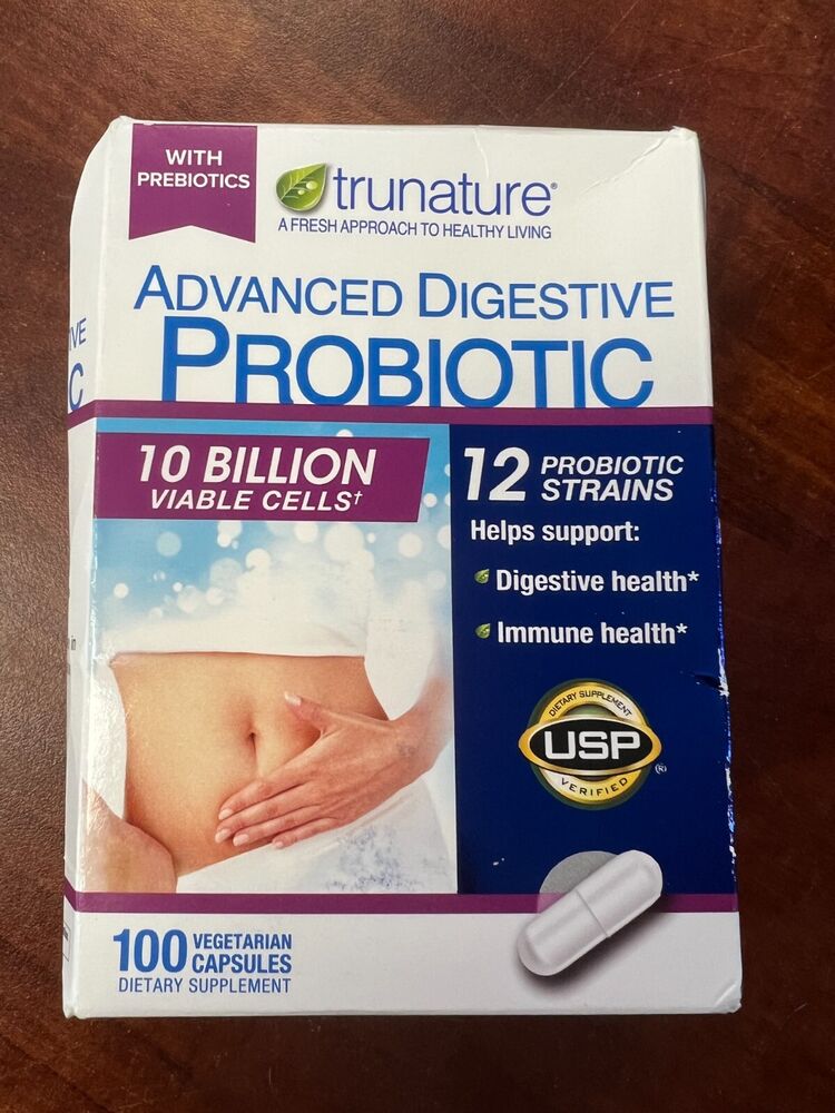 trunature Advanced Digestive Probiotic, 100 Capsules Distressed Box exp. 2/24