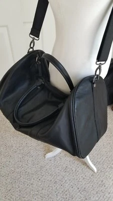 Danier Cuir Veritable Black Leather Large Tote Weekend Satchel Bag Strap/Handles - Image 1 of 4