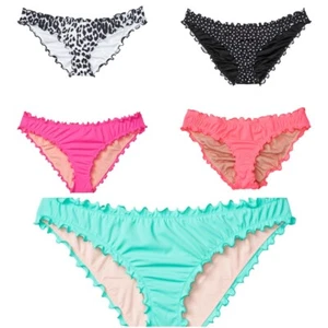 Victoria's Secret Bikini Bottom Capri Ruffle Cheeky Ruched NWT - Picture 1 of 17
