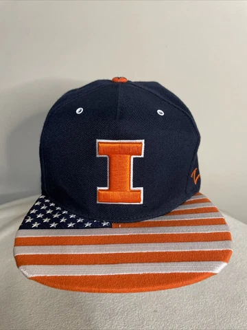 Illinois Zephyr fighting illini hat zphyr snapback american flag bill navy blue Cover