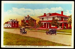 ca. 1920s Postcard -  Huntington Avenue Residences, Newport News, VA - Picture 1 of 2