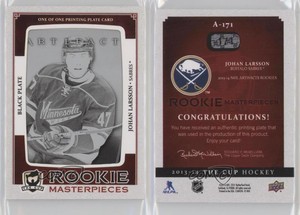 2013-14 Upper Deck Artifacts Rookies 1/1 Johan Larsson #A-171 Rookie RC
