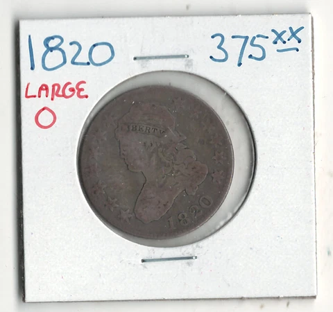 1820 CAPPED BUST QUARTER LARGE 0 Cover