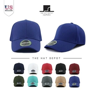 The Hat Depot Men's Stretch Fit Flex Elastic Mesh Fitted Baseball Cap - Picture 1 of 61