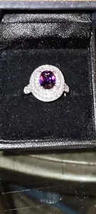 DAMEN 925* SILBER RING AMATESTSTEIN GR. 7 VERSTELLBAR AUF 7,5 - Bild 1 von 11