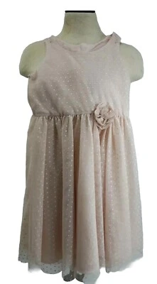 H&M Kids 7-8Y Girls Light Pink Polka Dot Sleeveless Easter Dress - Image 1 of 4