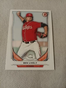 SCHEDA ROOKIE 2014 BEN LIVELY BOWMAN BASEBALL RC #TP-43 CINCINNATI REDS - Foto 1 di 2