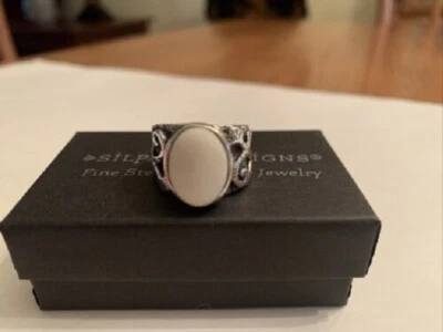 Silpada Bamboo Coral 925 Sterling Silver Ring Size 8 R1635  - Image 1 of 4