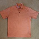 Footjoy Mens Shirt Large Golf Polo Orange Wave Moisture Wicking Great Condition