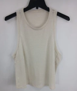 Lululemon Tank Top Cream Scoop Neck Cropped Sleeveless Womens 8 Sport Lighweight - Picture 1 of 4