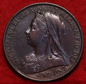 🇬🇧 Uncirculated 1900 Great Britain One Penny Foreign Coin - Picture 1 of 2