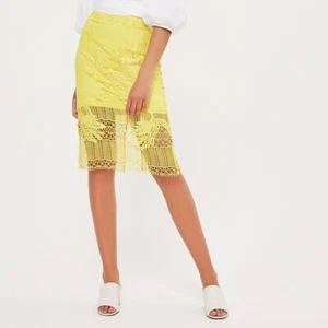 Topshop Placement Lace Midi Skirt (size 8) - Picture 1 of 3