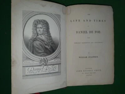 1859 THE LIFE & TIMES OF DANIEL DE FOE BY CHADWICK ROBINSON CRUSOE JURE DIVINO * - Image 1 of 4