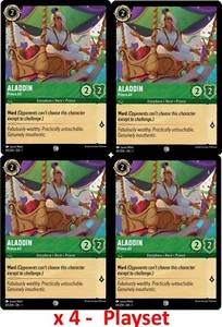Disney Lorcana TCG Playset x4 Cards - Aladdin Prince Ali 69/204 NM Non-Foil  - Picture 1 of 2