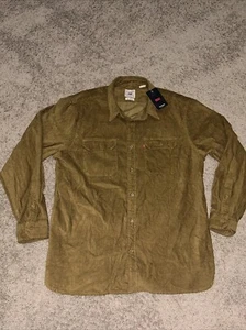 Levi Strauss Jackson Worker Corduroy Overshirt Dark Khaki Men’s Large NWT $89.50 - Picture 1 of 11