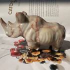 1pcsRed Network rhinoceros Quartz Crystal Skull Carved Figurines Gem Healing4.2"