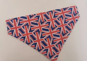 DOG BANDANA, UNION FLAG, SMALL, SLIPS OVER COLLAR. HANDMADE - Picture 1 of 1