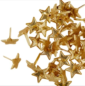RECOLLECTIONS Decorative Brads - GOLD GLITTER STARS - 40 pcs - Picture 1 of 1
