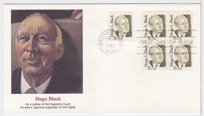 TurtlesTradingPost- Hugo Lafayette Black 1986 #2172- FDC Fleetwood Cachet - Image 1 of 2
