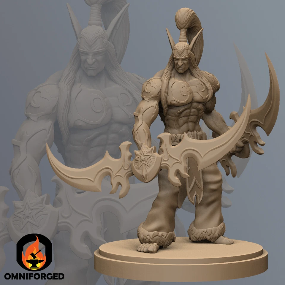 Illidan Stormrage Warcraft Demon Hunter Miniature 3D Printed Figure - Image 1 of 1