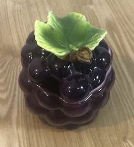 Tarro de mermelada de cerámica de mayólica vintage con agujero de cuchara miel condimentos azúcar - Imagen 1 de 7