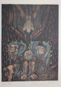 Ernst Fuchs, 1969 Adams Zerstörung u. Verheissung, Radierung, num., handsigniert - Bild 1 von 2