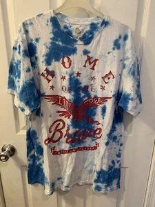 ⭐⭐⭐ American Rag Men's Graphic T Shirt Blue Tie Dye “Home Of The Brave” Size XL - Picture 1 of 3