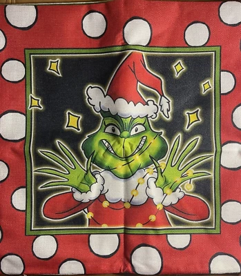 Fundas de almohada de Navidad Grinch - Juego de 4 - Se adapta a almohadas de 18" x 18" - Rojo y verde Foto 1 de 4