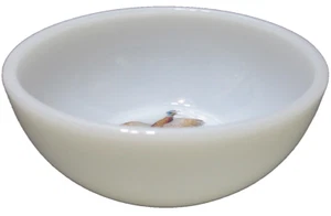 Vintage Fire King Glass Bowl Ring-Necked Pheasant Game Bird 5" D - Picture 1 of 5