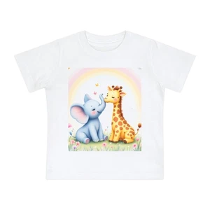 Cute Baby Animal Friendship T-Shirt, Infant Short Sleeve Tee, Kids Gift, [...] - Picture 1 of 5