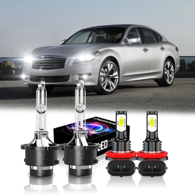 For Infiniti QX56 2011 2012 2013 LED Headlight High-Low Beam + Fog Light Bulbs - Image 1 of 4