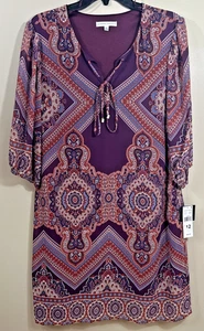Vestido Sandra Darren Para Mujer Talla 12 Paisley Cerradura Corbata Frontal Cambio Colorido Midi - Imagen 1 de 12