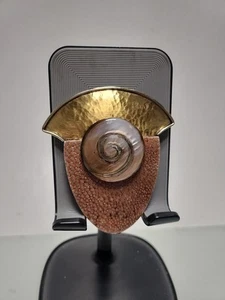 Fabrice Paris Spiral Brass Brooch - N26-1 - Picture 1 of 2