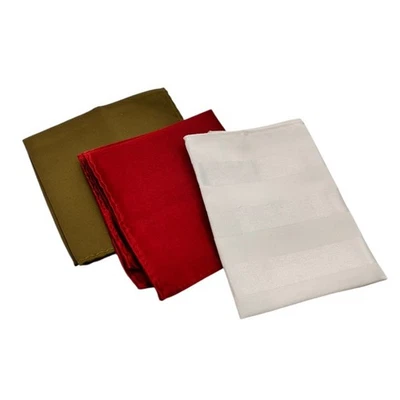 Lote 3 Cuadrados de Bolsillo para Hombres Rojo Blanco Marrón Traje de Otoño Vacaciones Foto 1 de 4