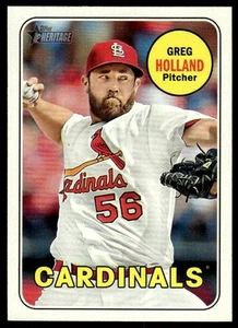 2018 Topps Heritage #569 Greg Holland St. Louis Cardinals Baseball - Picture 1 of 2
