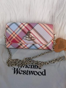 Bolso de hombro Vivienne Westwood a cuadros para mujer con logotipo de orbe dorado tartán macandí - Imagen 1 de 24
