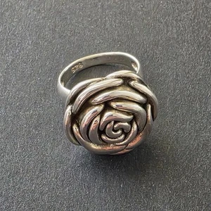 Anillo Flor Vintage Plata de Ley 925 Electroformado Talla 6 - Imagen 1 de 8