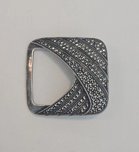 Hebilla de cinturón de marcaita vintage Judith Jack de astilla esterlina maciza - Imagen 1 de 7