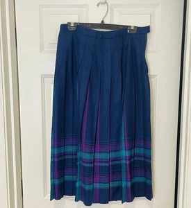 Vintage Pendleton Wool Maxi Skirt Pleat Plaid Women's Classic Preppy Size 16 - Picture 1 of 7