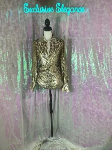 SIMKHAI Luella Metallic Gold Jacquard V-Neck Blouse Sz 8 AUTHENTIC NWT - Picture 1 of 14