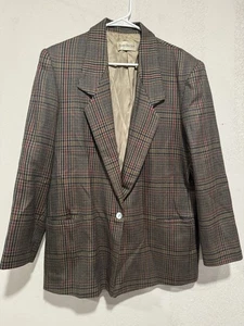 Blazer Barry Bricken 100 % lana virgen para mujer talla 16 clásico cápsula preppy - Imagen 1 de 7
