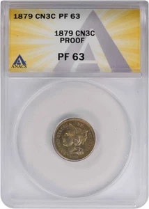 1879 Three Cent Nickel PR63 ANACS - Picture 1 of 2