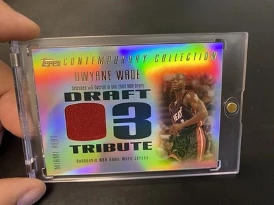 Dwyane Wade 2003 Topps Contemporary Draft Tribute Game Worn RC 009/250 Heat HOF - Image 1 of 4