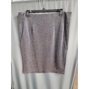Falda recta y lápiz Lane Bryant para mujer 20 gris mezcla de poliéster cremallera B77 - Imagen 1 de 7