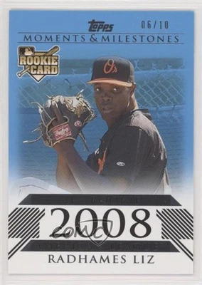 2008 Topps Moments & Milestones Rookies Blue /10 Radhames Liz #162 Rookie RC - Image 1 of 2